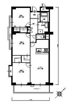 藤和ライブタウン鎌倉七里ガ浜２階 3LDK、価格4390万円、専有面積80.79m<sup>2</sup>、バルコニー面積8.01m<sup>2</sup> 