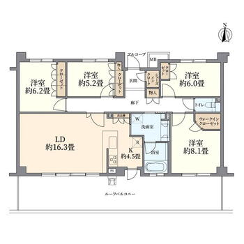 レクセルマンション武蔵野の杜 4LDK、価格6280万円、専有面積107.94m<sup>2</sup> 