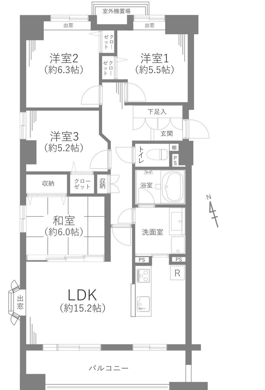 サンコートマホロバ３番館 3階 4LDK 物件詳細