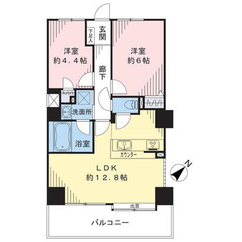 クリオ新横浜壱番館 2LDK、価格4790万円、専有面積50.87m<sup>2</sup>、バルコニー面積10.31m<sup>2</sup> 南東向き住戸につき、採光・通風良好。お二人入居にもオススメの2LDKタイプです。
