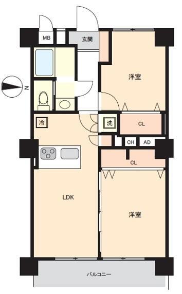 日商岩井方南町マンション 3階 2LDK 物件詳細