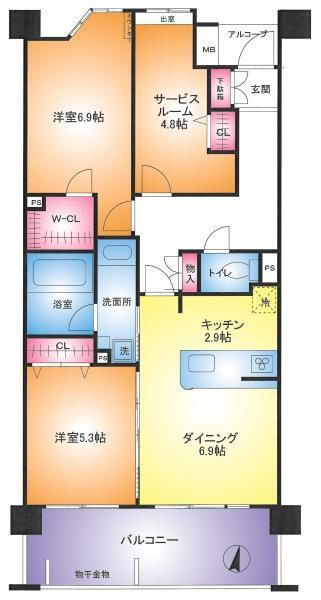 アンビシャス越谷 2階 2SDK 物件詳細