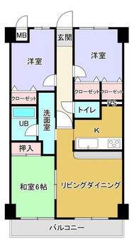 ホーユウパレス高崎並榎マンション 3LDK、価格680万円、専有面積67m<sup>2</sup> 