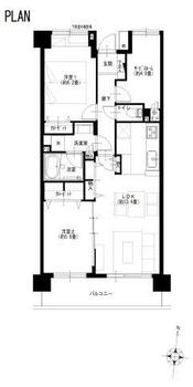 溝の口東パークホームズ 2LDK+S、価格4790万円、専有面積65.75m<sup>2</sup>、バルコニー面積7.95m<sup>2</sup> 