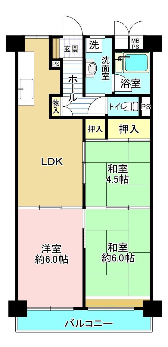 いづみハイツ滝不動 5階 3LDK 物件詳細