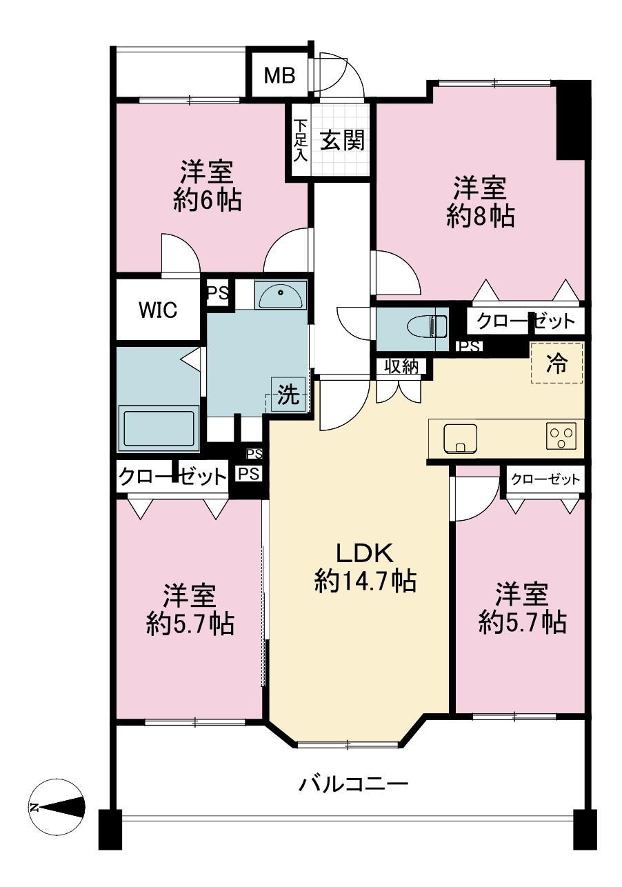 ダイアパレスワンダースケープ 2階 4LDK 物件詳細