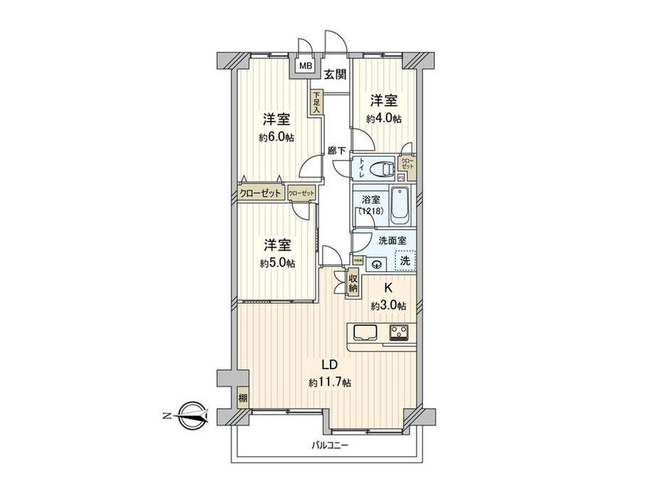 朝日プラザ杉田 4階 3LDK 物件詳細