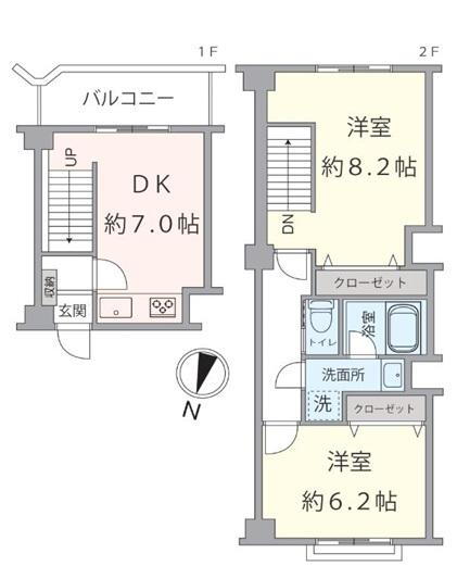 根岸台ハイホーム 2階 2DK 物件詳細