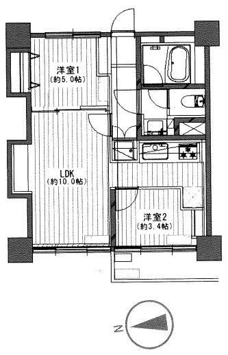 高田馬場住宅 2LDK、価格3990万円、専有面積49.85m<sup>2</sup> 