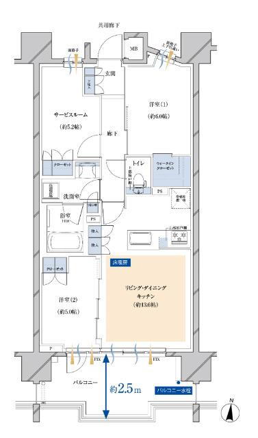 アルファグランデ越谷レイクタウン 12階 2SLDK 物件詳細