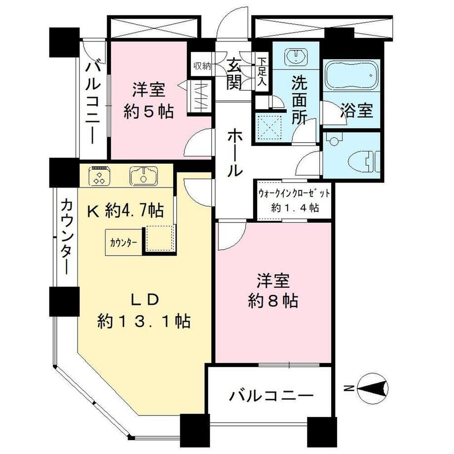 ＴＯＫＹＯ　ＳＥＡ　ＳＯＵＴＨ　ブランファーレ 27階 2LDK 物件詳細