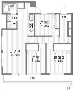 日吉第参コーポ 3LDK、価格2490万円、専有面積63.77m<sup>2</sup> 室内新規リノベーションしたお部屋です。キッチン横に勝手口がついています。