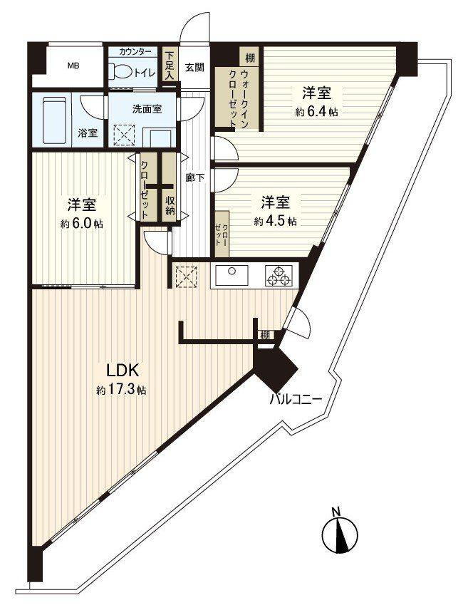 グリーンコーポ江戸川親水公園 6階 3LDK 物件詳細