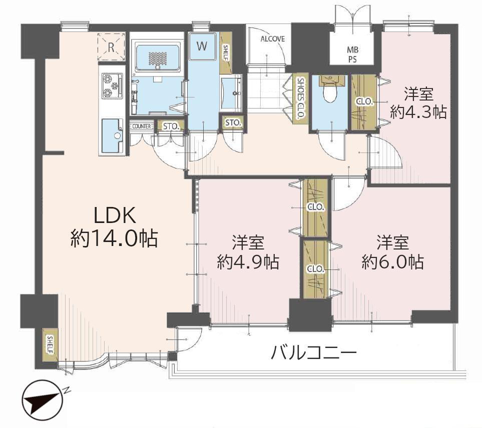 ライオンズプラザ大宮 9階 3LDK 物件詳細