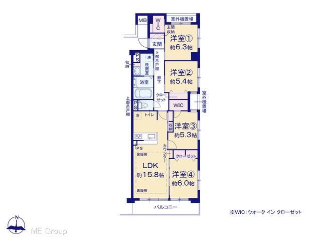 コスモ与野ガーデンシティ壱番館 4階 4LDK 物件詳細