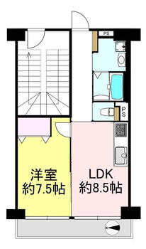 青木橋スカイハイツ　◆リフォーム済◆ 1LDK、価格1999万円、専有面積45.13m<sup>2</sup>、バルコニー面積7.84m<sup>2</sup> 