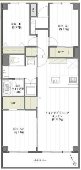 【リノベ】稲毛ビューハイツ３号棟 4階 3LDK 物件詳細