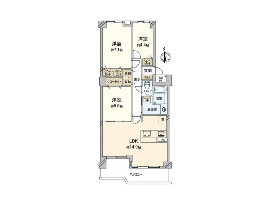 ベルヴィル大宮　Ｂ棟 4階 3LDK 物件詳細