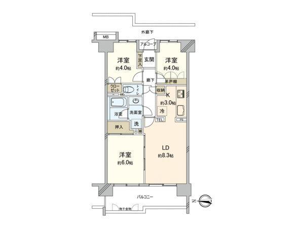 川越パーク・ホームズ 12階 3LDK 物件詳細