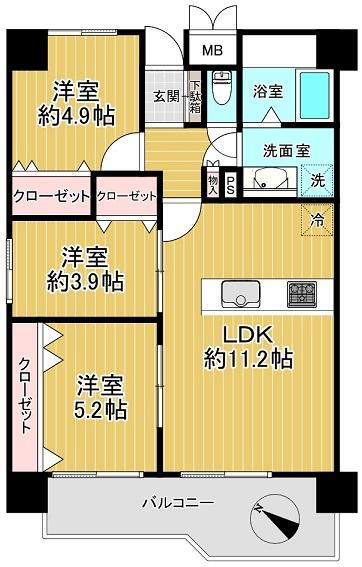コープ野村南浦和６１　～南浦和駅徒歩４分♪～ 5階 3LDK 物件詳細