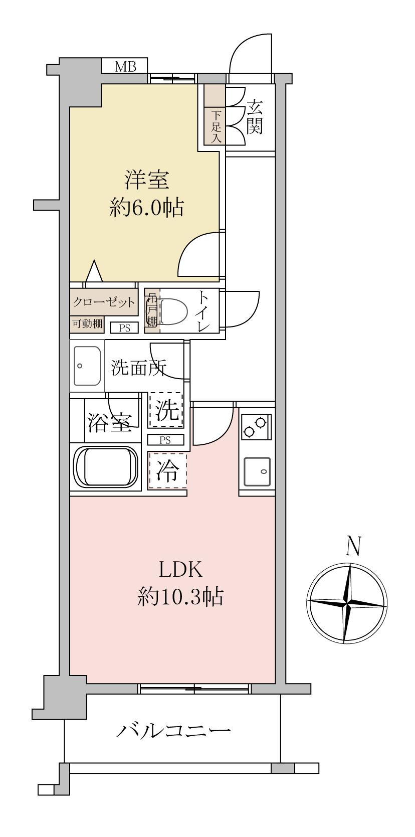 ミルーナヒルズＤＵＥ大宮 6階 1LDK 物件詳細