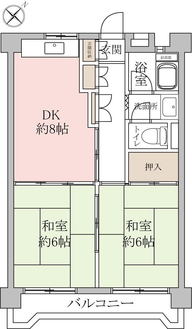 鶴瀬スカイマンション 2階 2DK 物件詳細