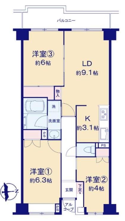 藤和シティコープ宮前平Ⅱ 2階 3LDK 物件詳細