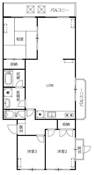ライオンズマンション鉢山 3LDK、価格1億7500万円、専有面積78.55m<sup>2</sup>、バルコニー面積11.3m<sup>2</sup> 