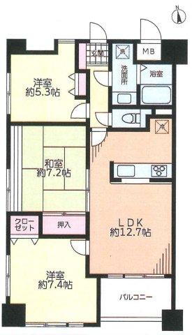 相模原市第２ダイヤモンドマンション 7階 3LDK 物件詳細