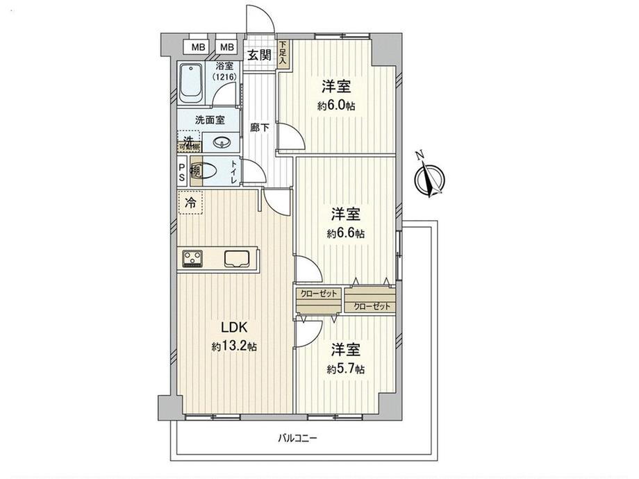 藤和三ツ沢コープ 3階 3LDK 物件詳細