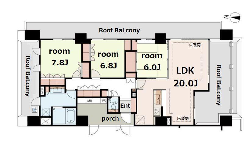 《最上階ペントハウス》　ユニーブル世田谷明大前 7階 3LDK 物件詳細