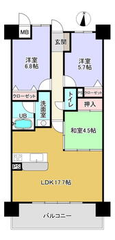 「ポレスターけやきレジデンス」マンション 3LDK、価格2600万円、専有面積74.29m<sup>2</sup> 