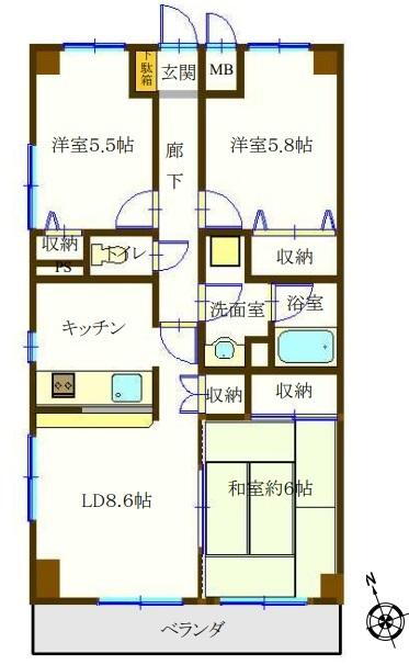 ヴァンベール上尾２ 3階 3LDK 物件詳細