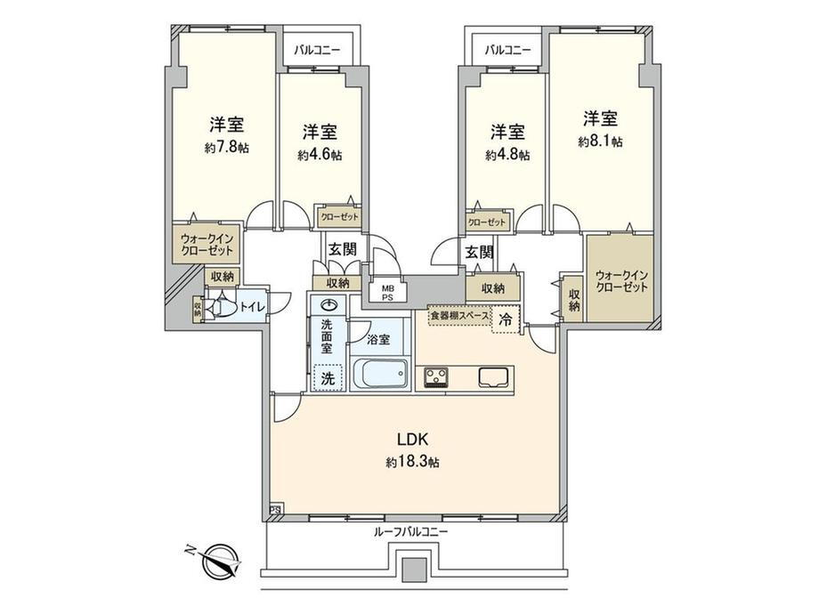 セントヒルズ初石 5階 4LDK 物件詳細
