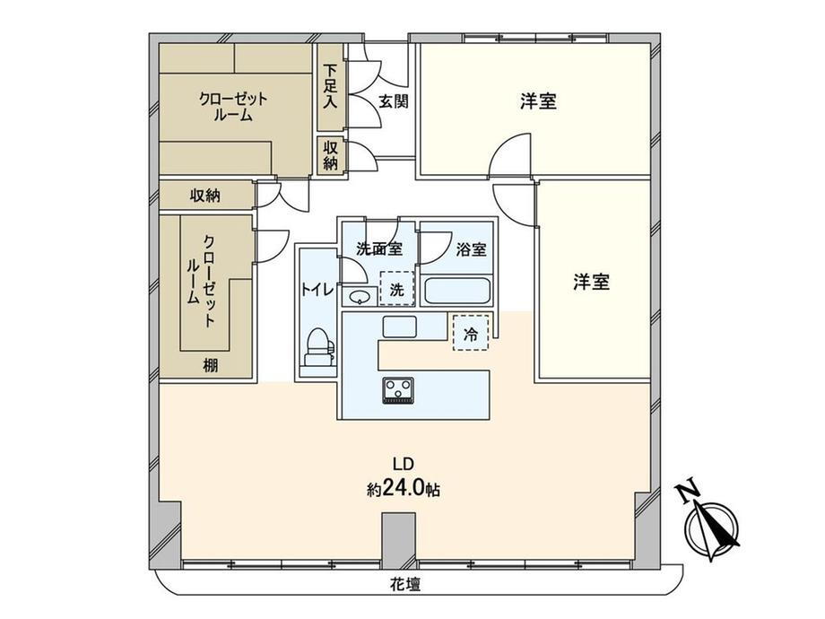 川口アパートメント 2LDK+S、価格7880万円、専有面積133.37m<sup>2</sup> 間取図
