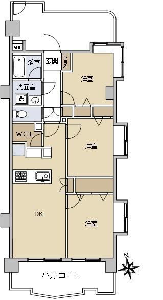 ドメス稲田堤 4階 3DK 物件詳細
