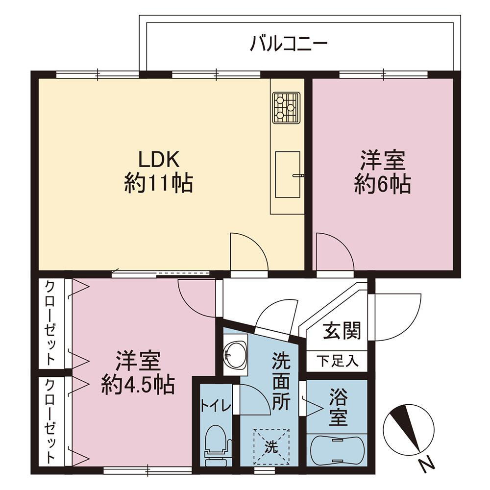 港南台めじろ団地４１号棟 1階 2LDK 物件詳細