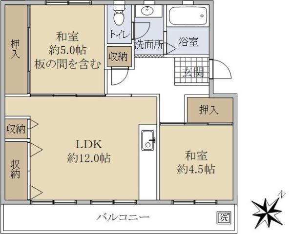 第二富士マンションＡ棟 4階 2LDK 物件詳細