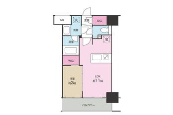 エステムプラザ湘南藤沢 1LDK、価格3580万円、専有面積30.18m<sup>2</sup>、バルコニー面積5.37m<sup>2</sup> 