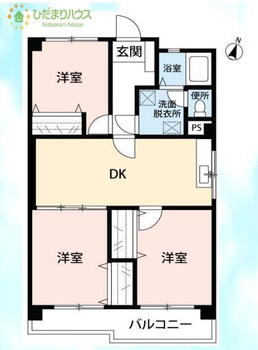 大宮植竹住宅 3LDK、価格1290万円、専有面積58.68m<sup>2</sup> 