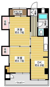 ハピーハイツ木更津 2DK、価格690万円、専有面積41.9m<sup>2</sup> 