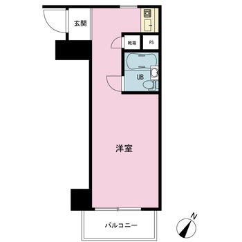 マルブン西新宿 価格1690万円、専有面積20.1m<sup>2</sup>、バルコニー面積2.5m<sup>2</sup> 使い勝手のよい長方形タイプ