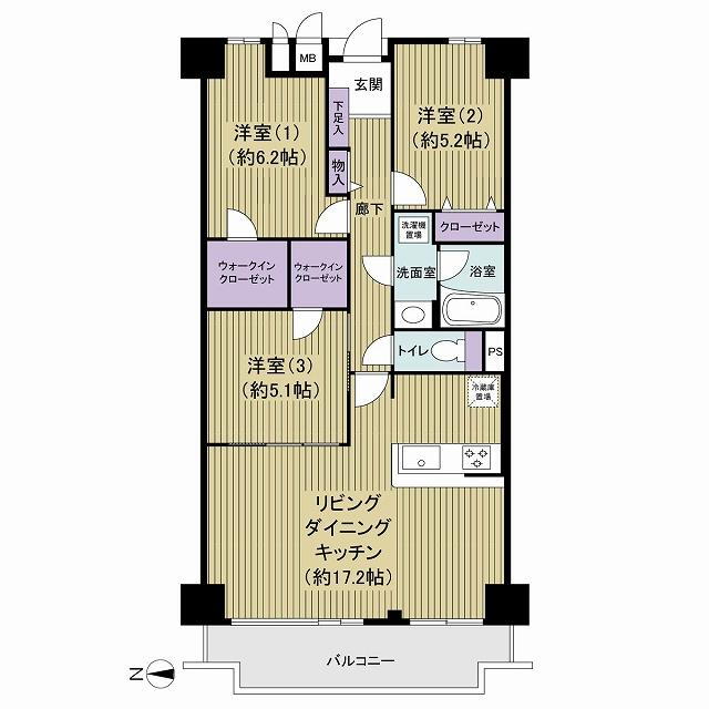 仙台堀公園ハイツ 2階 3LDK 物件詳細