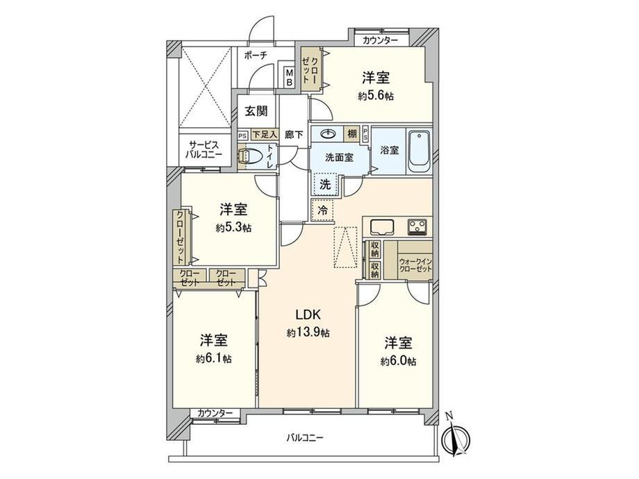 ガレイシア朝霞台 8階 4LDK 物件詳細