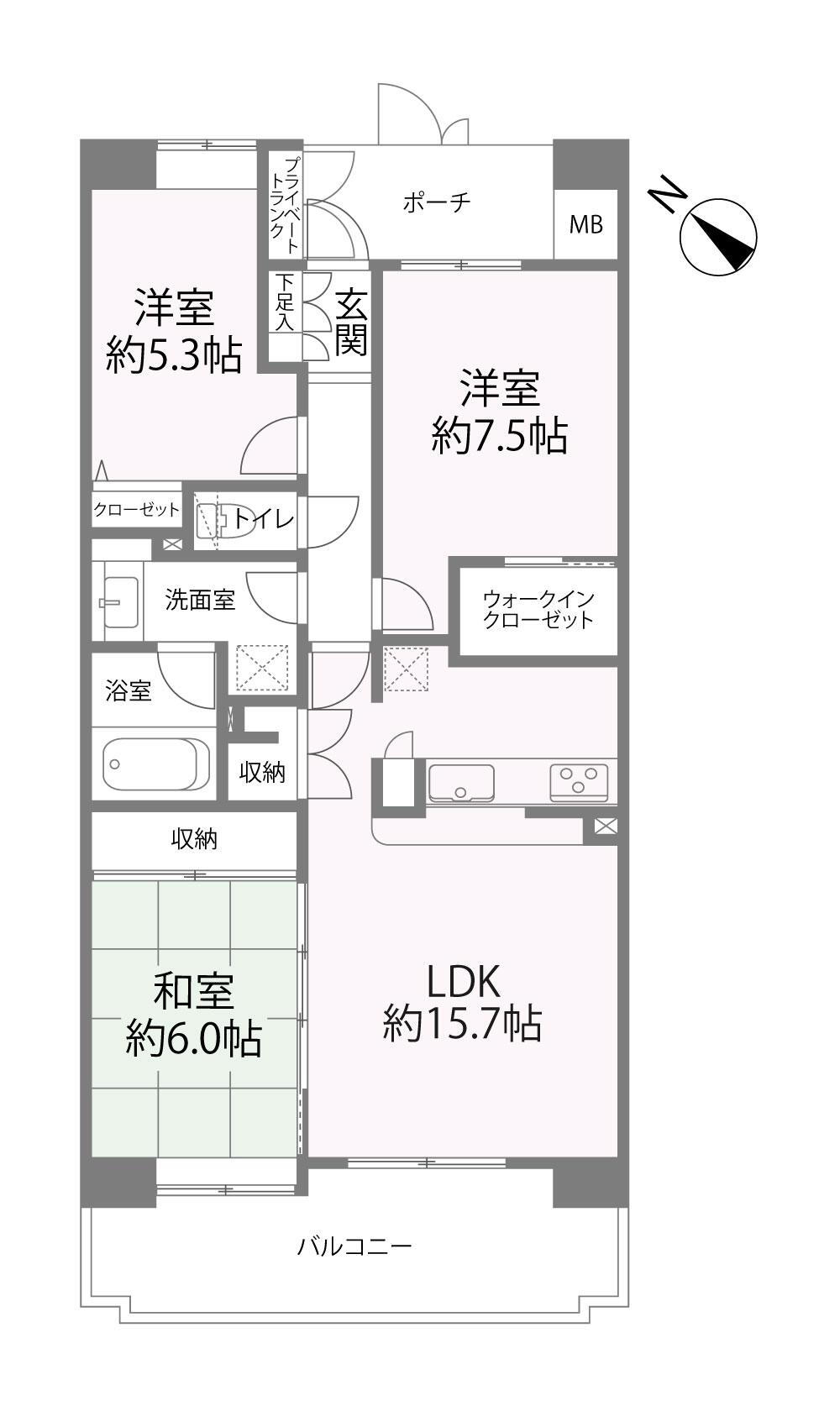 プランヴェール横須賀汐入１号棟 13階 3LDK 物件詳細