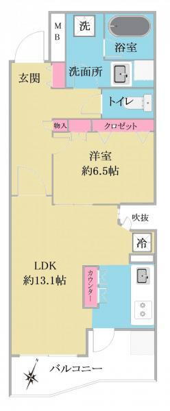 朝日シティパリオ島津山 4階 1LDK 物件詳細