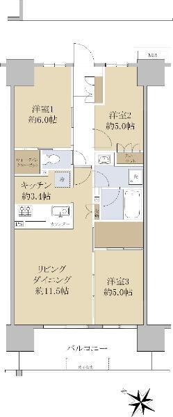 ファインシティ東松戸モール＆レジデンス 9階 3LDK 物件詳細