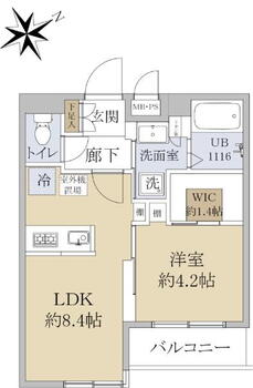 エスカイア新高円寺 1LDK、価格2099万円、専有面積29.39m<sup>2</sup>、バルコニー面積2.76m<sup>2</sup> 