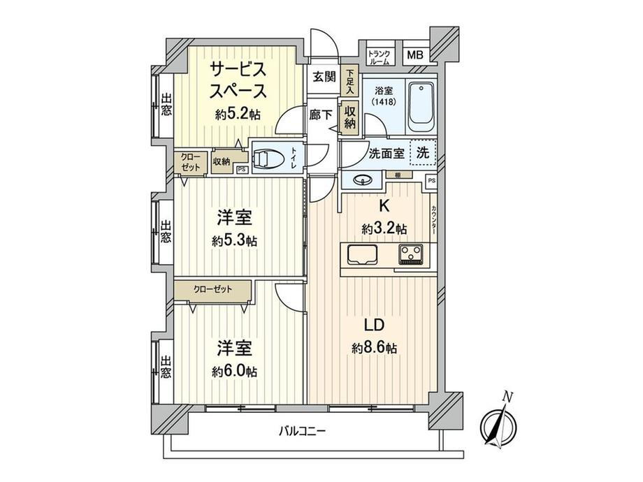 グランイーグル綱島 2階 2SLDK 物件詳細