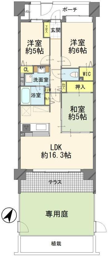グランシエロ浦和ブライトステージ 3LDK、価格4799万円、専有面積71.4m<sup>2</sup> 使い勝手いい3LDK・庭付きのお部屋です♪